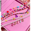 Korean Candy Cartoon Gummy Bear Beaded Necklace For Women Rainbow String Bead Cute Pendant Choker Necklace Y2K Jewelry Girl Gift