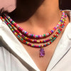 Korean Candy Cartoon Gummy Bear Beaded Necklace For Women Rainbow String Bead Cute Pendant Choker Necklace Y2K Jewelry Girl Gift