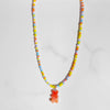 Korean Candy Cartoon Gummy Bear Beaded Necklace For Women Rainbow String Bead Cute Pendant Choker Necklace Y2K Jewelry Girl Gift