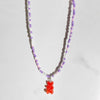 Korean Candy Cartoon Gummy Bear Beaded Necklace For Women Rainbow String Bead Cute Pendant Choker Necklace Y2K Jewelry Girl Gift