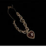 Korean Charms Pearl Heart Shaped Crystal Pendant Necklace Vintage Harajuku Y2K Punk Choker Necklace Gossip Girl 90s Jewelry Gift