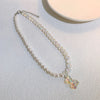 Korean Colorful Asymmetric Transparent Resin Acrylic Pearl Bear Animal Pendant Clavicle Necklace For Women Party Jewelry Gifts