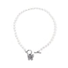 Korean Cute Butterfly Choker Necklace For Women Beaded Chain 2021statement Pendant Female Collar pearl Jewelry