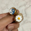 Korean Cute Enamel Daisy Rings For Women Y2K Heart Butterfly Tai Chi Ring 2023 Trendy Aesthetic Jewerly Couple Gift bague femme