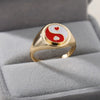 Korean Cute Enamel Daisy Rings For Women Y2K Heart Butterfly Tai Chi Ring 2023 Trendy Aesthetic Jewerly Couple Gift bague femme