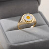 Korean Cute Enamel Daisy Rings For Women Y2K Heart Butterfly Tai Chi Ring 2023 Trendy Aesthetic Jewerly Couple Gift bague femme