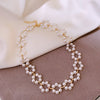 Korean Elegant  Pearl Beads Choker Necklace For Women Girls Flower Crystal ShortNecklace Party Jewelry