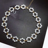 Korean Elegant  Pearl Beads Choker Necklace For Women Girls Flower Crystal ShortNecklace Party Jewelry