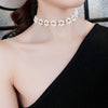 Korean Elegant  Pearl Beads Choker Necklace For Women Girls Flower Crystal ShortNecklace Party Jewelry