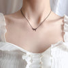 Korean Black Moon Planet Pendant Hollow Flower Bowknot Choker Necklace Women Simple Clavicle Chian Jewelry Party Gift