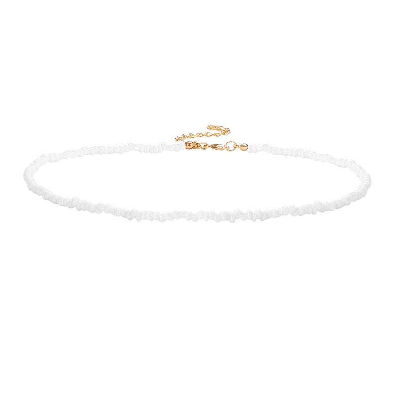 Korean Colorful Little Daisy Flower Beaded Necklace For Women Bohemian Beads Clavicle Chain Choker Necklace Jewelry