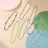 Korean Colorful Little Daisy Flower Beaded Necklace For Women Bohemian Beads Clavicle Chain Choker Necklace Jewelry