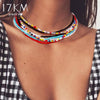 Korean Colorful Little Daisy Flower Beaded Necklace For Women Bohemian Beads Clavicle Chain Choker Necklace Jewelry