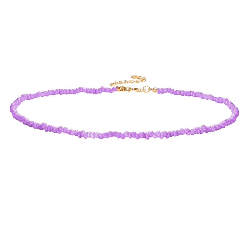 Korean Colorful Little Daisy Flower Beaded Necklace For Women Bohemian Beads Clavicle Chain Choker Necklace Jewelry