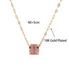 Korean Cute Lucky Crystal Pendant Ladies Necklace Women Wedding Party Stainless Steel Jewelry Female Chokers Necklaces