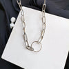 Korean Design Necklace for Women Personality Simple Temperament Circle Necklace Cool Hip Hop Style Clavicle Chain Jewelr