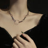 Korean Design Necklace for Women Personality Simple Temperament Circle Necklace Cool Hip Hop Style Clavicle Chain Jewelr