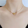 Korean Exquisite Beads Chain Flower Pendant Stainless Steel Clavicle Necklaces Female Daily Party Jewelry Gift