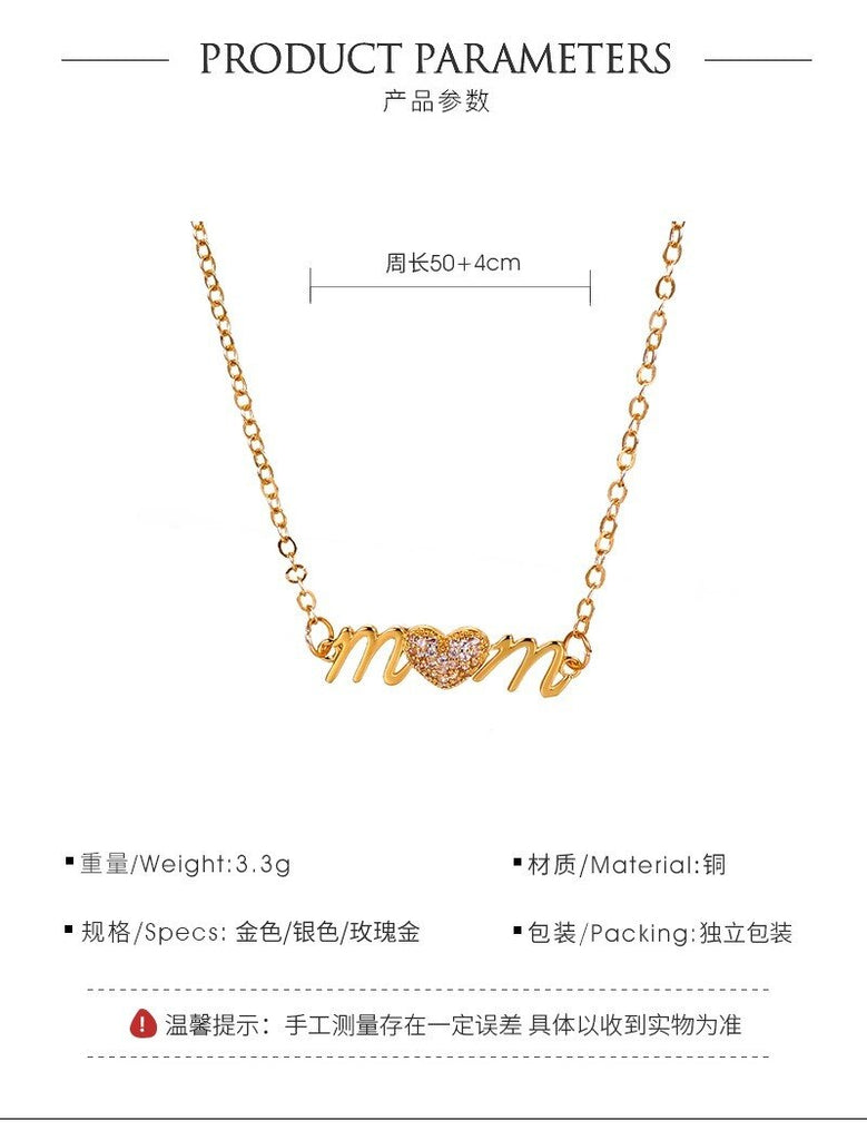 Korean Letter Pendant Necklace for Women Gold and Silver Color Love Pendant Clavicle Chain Popular Jewelry Accessories