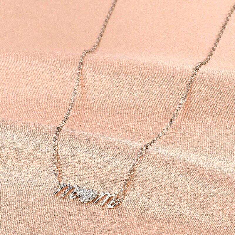 Korean Letter Pendant Necklace for Women Gold and Silver Color Love Pendant Clavicle Chain Popular Jewelry Accessories