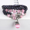 Korean Fashion Natural Bluesand and White Opal Stone Money Pocket Pendant Buddha Prayer Beads Bracelet
