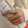 Korean Silver Gold Colour Geometry Wave Rings For Women Jewelry 2022 Trend  Ring For Girls  Retro