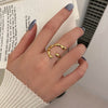 Korean Silver Gold Colour Geometry Wave Rings For Women Jewelry 2022 Trend  Ring For Girls  Retro