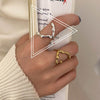 Korean Silver Gold Colour Geometry Wave Rings For Women Jewelry 2022 Trend  Ring For Girls  Retro