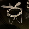 Korean Simple Personality Neck Chain With Diamond Freshwater Pearl Net Red Clavicle