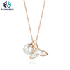 Korean  Stainless Steel Pearl Fish Tail Necklace For Women Jewelry Accessories Eagle Pendant Valentine's Day Holiday Gift