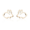 Korean Sweet and Cute Hollow Bunny Mini Alloy Small Earrings for Women Creative Personality Charm Party Jewelry