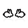 Korean Sweet and Cute Hollow Bunny Mini Alloy Small Earrings for Women Creative Personality Charm Party Jewelry