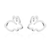 Korean Sweet and Cute Hollow Bunny Mini Alloy Small Earrings for Women Creative Personality Charm Party Jewelry