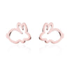 Korean Sweet and Cute Hollow Bunny Mini Alloy Small Earrings for Women Creative Personality Charm Party Jewelry