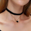 Korean Flannel Sexy Short Necklace for Women Black Two-layer Love Pendant Necklace Clavicle Chain Choker Jewelry Gift