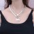 Korean Geometric Irregular Pearl Metal Chain Collar Necklace