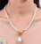 Korean Geometric Irregular Pearl Metal Chain Collar Necklace
