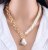 Korean Geometric Irregular Pearl Metal Chain Collar Necklace