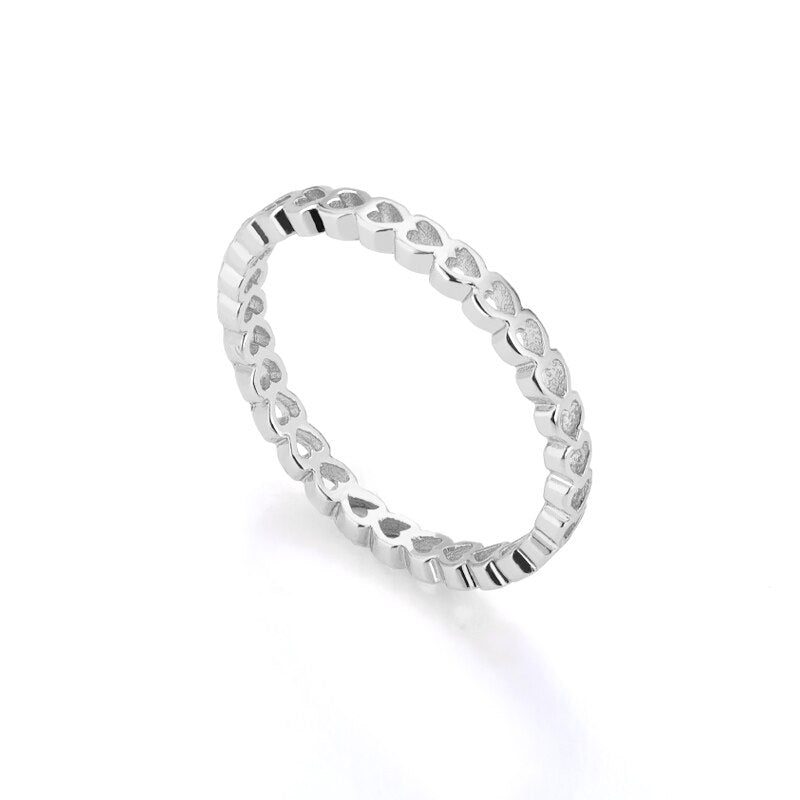 Korean Hollow Heart Rings For Women Gold Color Stainless Street Couple Ring Lover Wedding Band Jewerly Gift bague femme