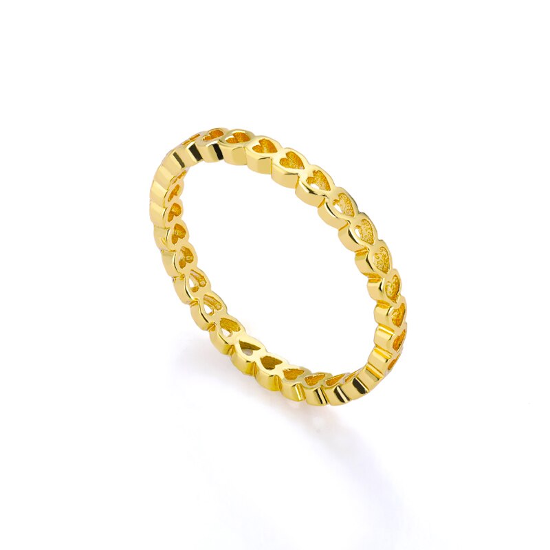 Korean Hollow Heart Rings For Women Gold Color Stainless Street Couple Ring Lover Wedding Band Jewerly Gift bague femme