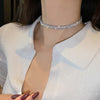 Korean Selling Jewelry Copper Inlaid Zircon  Shiny Necklace Sexy Ladies Party Necklace