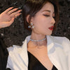 Korean Selling Jewelry Copper Inlaid Zircon  Shiny Necklace Sexy Ladies Party Necklace