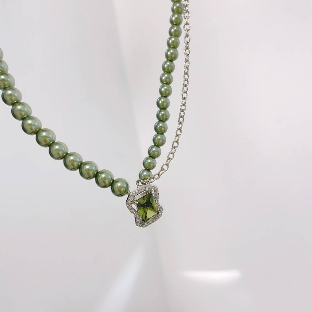 Korean Imitation Pearls Clavicle Chain Crystal Necklaces for Women Metal Vintage Y2K Choker Necklace 90s Style Aesthetics Friend