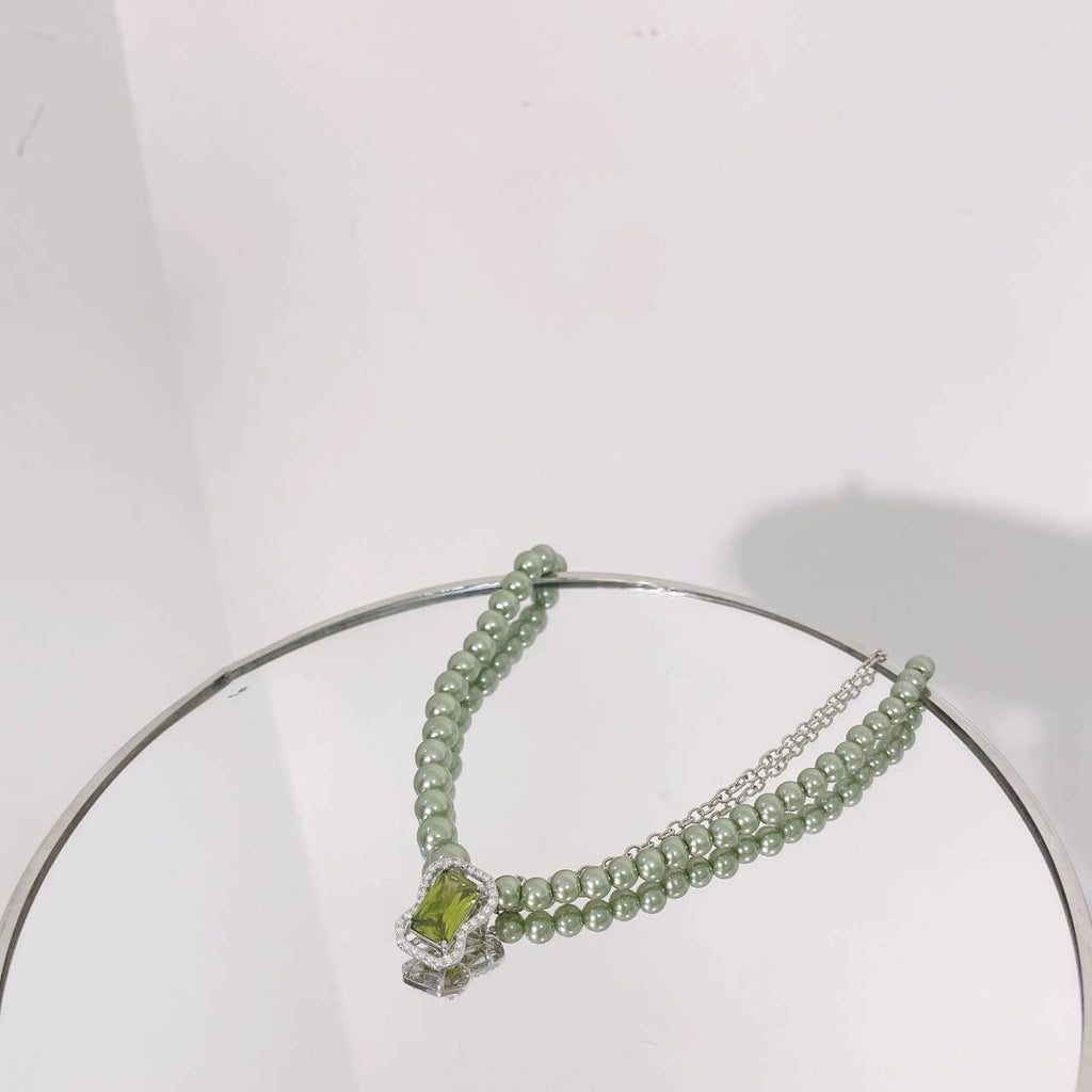 Korean Imitation Pearls Clavicle Chain Crystal Necklaces for Women Metal Vintage Y2K Choker Necklace 90s Style Aesthetics Friend