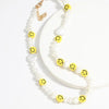 Korean Irregular Imitation Pearl Choker Necklace for Women Cute Sweet Girls Necklace Rubber Smile Face Beads Necklace Jewelry