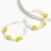 Korean Irregular Imitation Pearl Choker Necklace for Women Cute Sweet Girls Necklace Rubber Smile Face Beads Necklace Jewelry