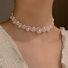 Korean Japan Designs Imitation Pearl Necklace Choker Handmade Sweet Accessories