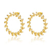 Korean Leaf Hoop Earrings For Women Minimalist Stainless Steel Earrings 2023 Trend Aesthetic Couple Jewelry Gift bijoux femme
