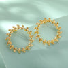 Korean Leaf Hoop Earrings For Women Minimalist Stainless Steel Earrings 2023 Trend Aesthetic Couple Jewelry Gift bijoux femme