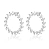 Korean Leaf Hoop Earrings For Women Minimalist Stainless Steel Earrings 2023 Trend Aesthetic Couple Jewelry Gift bijoux femme